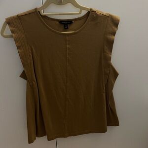 Banana Republic brown tank top with flutter sleeve detail